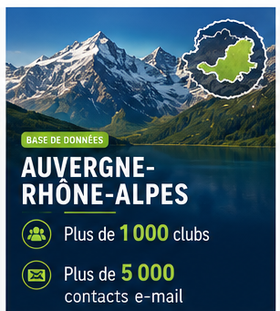 Base de données des clubs de football Auvergne-Rhône-Alpes – Plus de 1 000 clubs et plus de 5 000 contacts e-mail