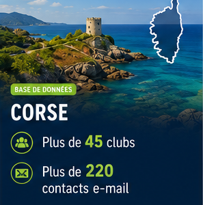 Base de données des clubs de football Corse – Plus de 45 clubs et plus de 220 contacts e-mail