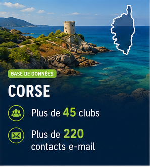 Base de données des clubs de football Corse – Plus de 45 clubs et plus de 220 contacts e-mail
