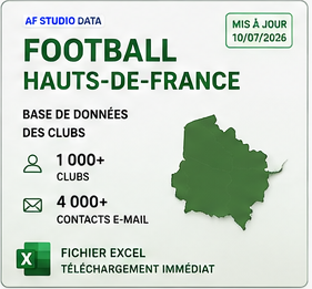 Base de données des clubs de football - Hauts-de-France