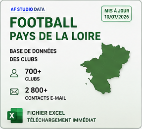 Base de données des clubs de football - Pays de la Loire