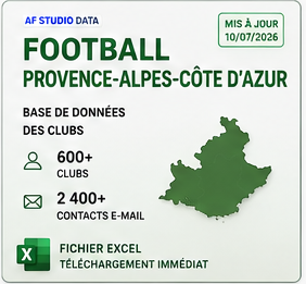 Base de données des clubs de football - Provence-Alpes-Côte d’Azur