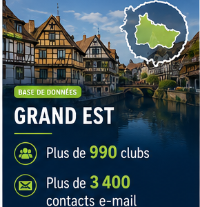 Base de données des clubs de football Grand Est – Plus de 990 clubs et plus de 3 400 contacts e-mail