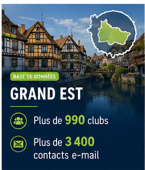 Base de données des clubs de football Grand Est – Plus de 990 clubs et plus de 3 400 contacts e-mail