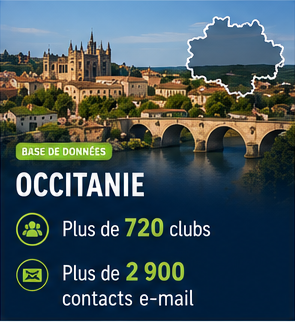 Base de données des clubs de football Occitanie – Plus de 720 clubs et plus de 2 900 contacts e-mail