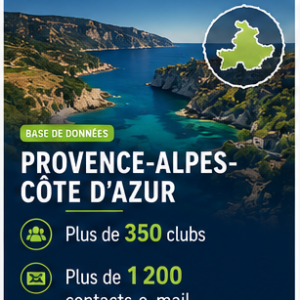 Base de données des clubs de football Provence-Alpes-Côte d'Azur – Plus de 350 clubs et plus de 1 200 contacts e-mail