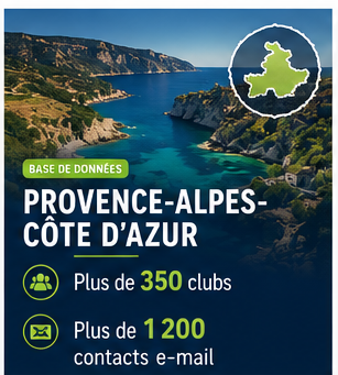 Base de données des clubs de football Provence-Alpes-Côte d'Azur – Plus de 350 clubs et plus de 1 200 contacts e-mail